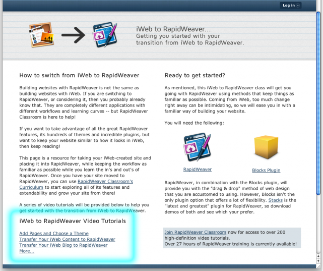 Rapidweaver 5 試用, 由iweb轉用Rapidweaver的感受