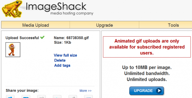 imageshack是不是已經不支援gif檔上傳了?