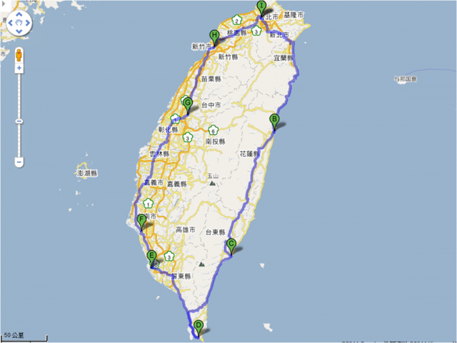 請各人有「機車環島」經驗的朋友們，幫忙看看路線規劃是否有需要調整，以及一些注意事項詢問~~感謝!!
