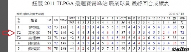 她被 CLPGA 官網讚譽為職業高球界的「台北美女」