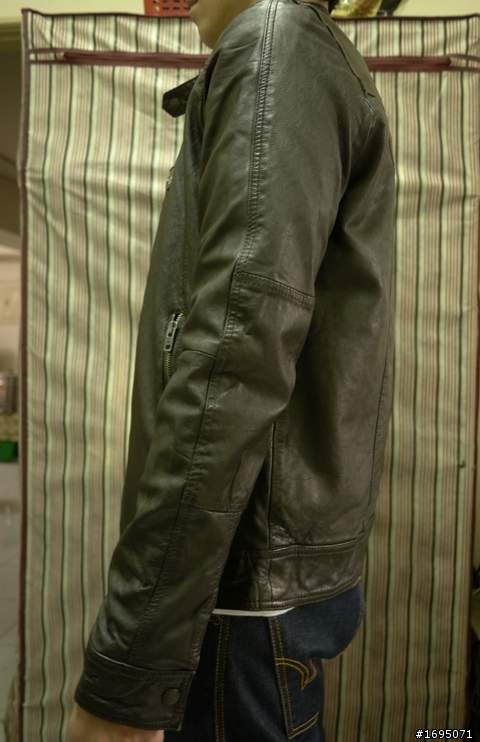 Superdry Basic Biker Leather Jacket~ 咖啡S開箱