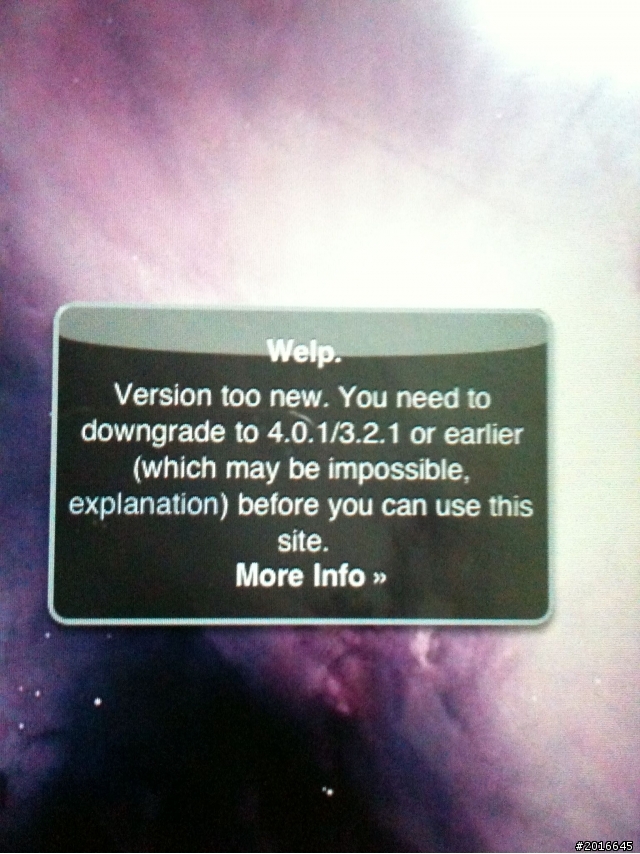JailbreakMe更新了~進來看一下~我是4.3.3不讓我滑阿~上面寫什麼?