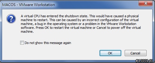 VMware上開啟MAC OS 開不起來
