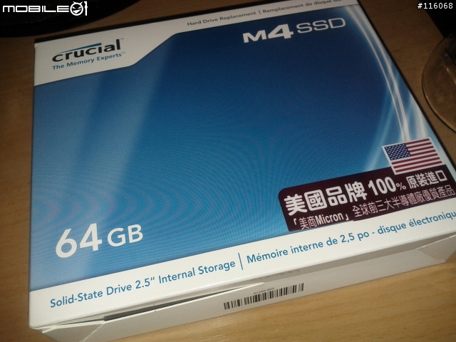 美光Micron Crucial m4 SSD 64GB固態硬碟 開箱文