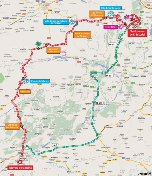 2011年環西班牙大賽 第八站, Talavera de la Reina - San Lorenzo de El Escorial, 177公里