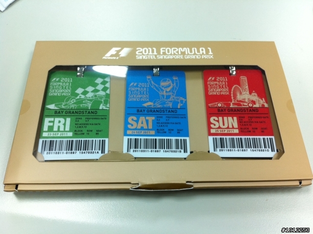 2011新加坡的F1票到手了！