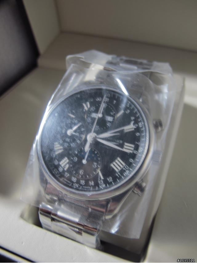(開箱)LONGINES 典藏月相盈虧三環計時機械鋼帶錶