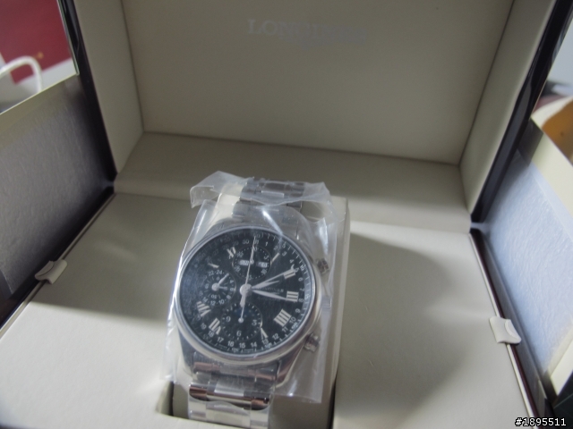 (開箱)LONGINES 典藏月相盈虧三環計時機械鋼帶錶