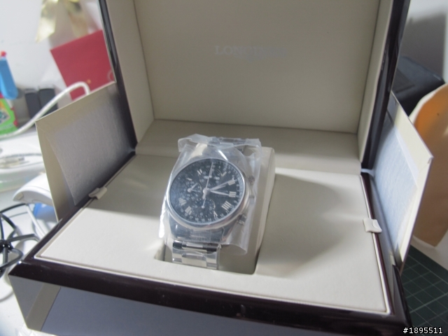 (開箱)LONGINES 典藏月相盈虧三環計時機械鋼帶錶