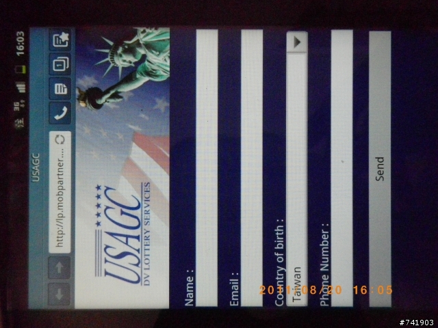 使用 Android 系統手機出現 USA Green Card Lottery