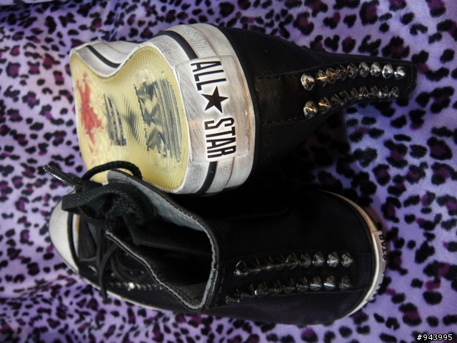 [易開罐][敗家編年史][CONVERSE X JV] 黑小牛皮 X 鉚釘 X 果凍矽膠底
