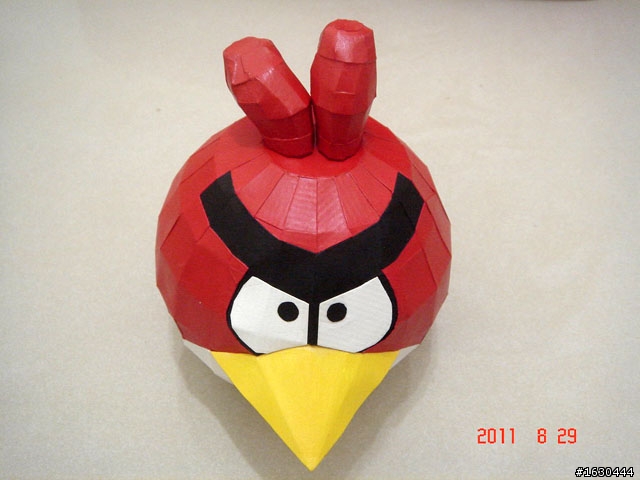 [分享]自製Angry Bird小紅紅紙模型~