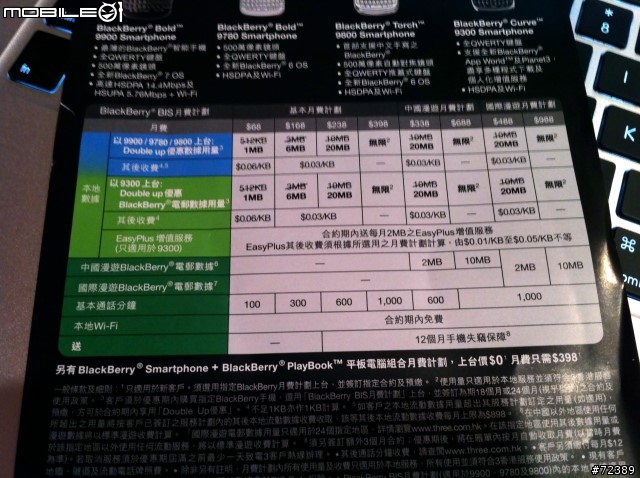 3 HK 的 BB9900 方案