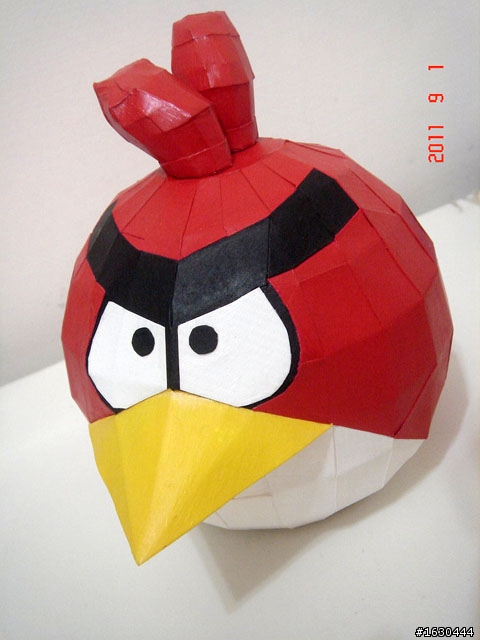 [分享]自製Angry Bird小紅紅紙模型~
