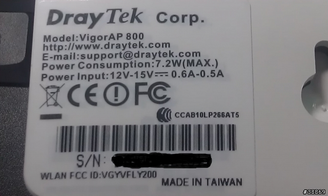 DrayTek Vigor AP-800 被重貼標籤