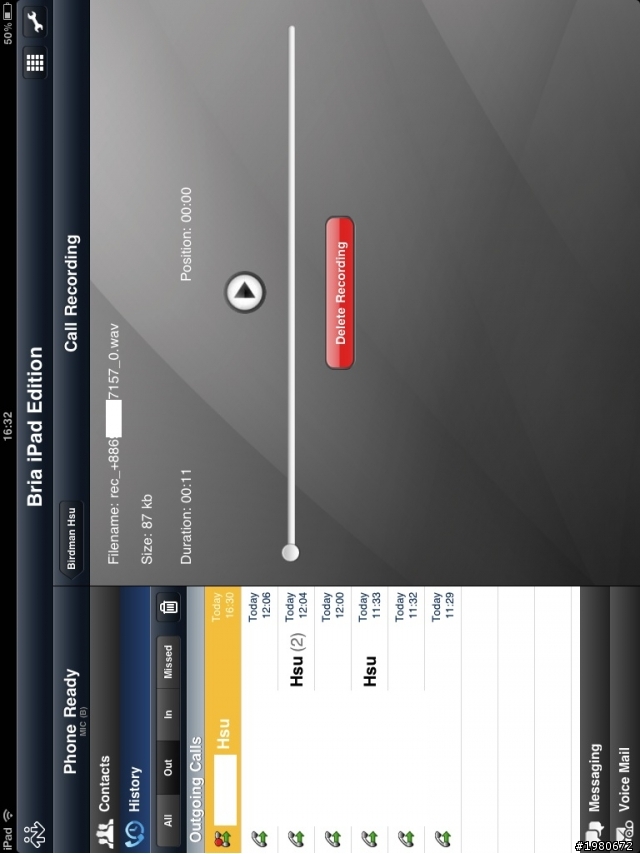 [非關 開箱] iPad 2 (WiFi) 有手機門號，可接打電話，收發短信，電話錄音，還支持藍芽耳機！