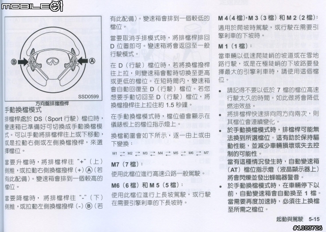 G系列的 DS (Sport行駛) 模式