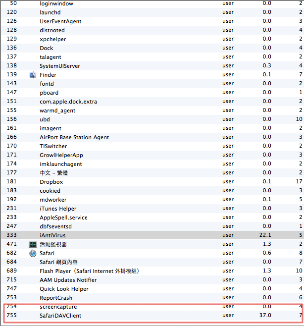 Lion升級10.7.2之後電腦三不五時會頓