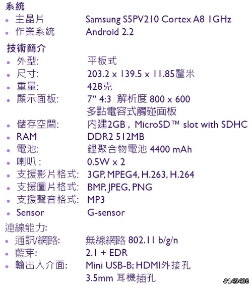 贈品平板 BenQ R70 分享