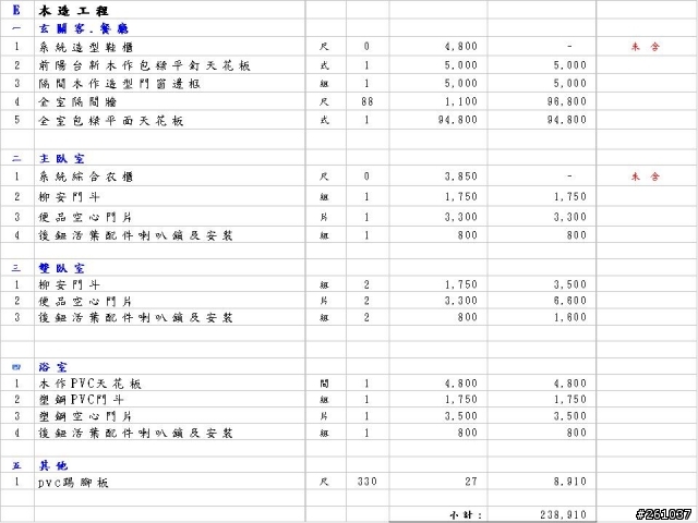 老宅估價單~不知道有無神人可以幫小弟看一下~有無可在省一點的部分