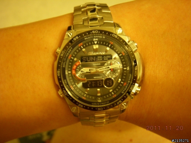 結婚周年紀念CASIO-EDIFICE-ECW-M300電波雙顯錶   以及  CK K0K23120 都會仕女鋼帶腕錶 開箱摟!!