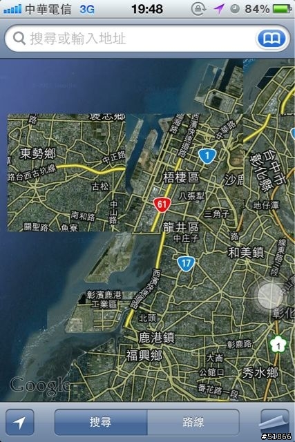 Iphone內建Google地圖錯亂