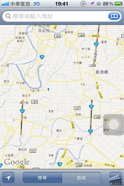 Iphone內建Google地圖錯亂