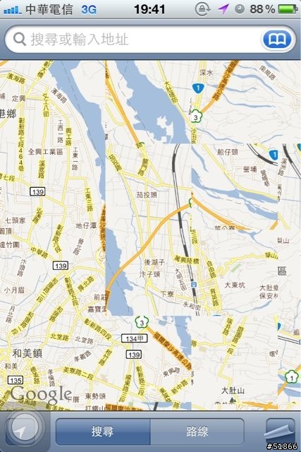 Iphone內建Google地圖錯亂