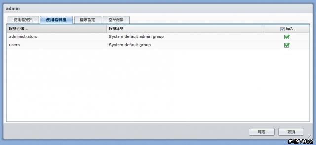 Synology DS212 admin 權限問題求教