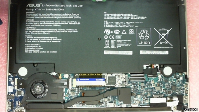 UX31E 背面拆解圖
