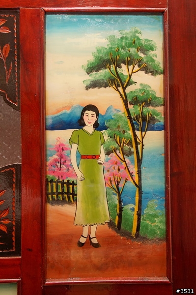 阿嬤的嫁妝-彩繪雕花檜木古董床