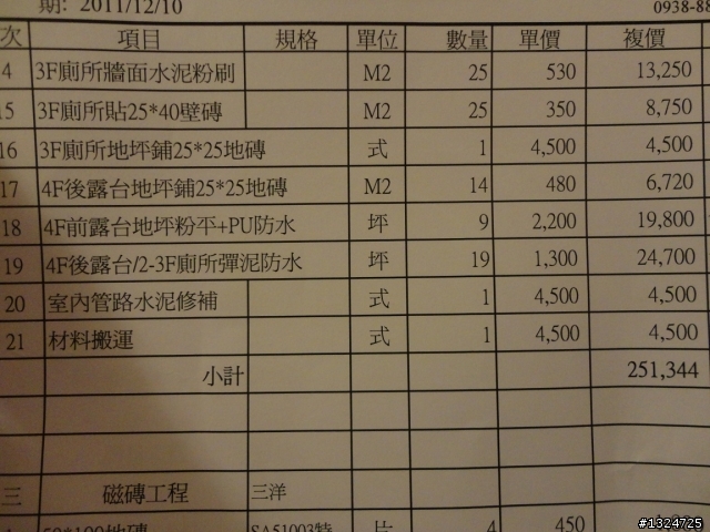 裝潢報價單出爐,請各位大大幫忙看看了!
