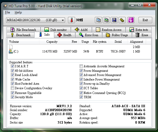 [求助] ACER 5552G 安裝SSD (FTM 120G) 速度只達SATA 1 水準