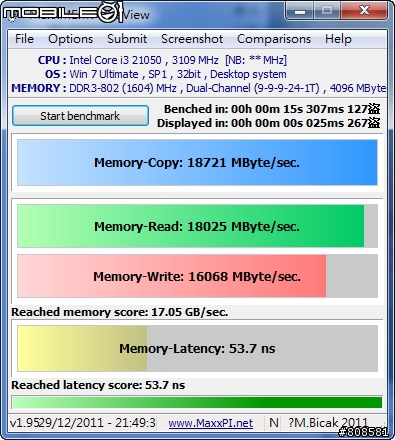 更新：分享DDR3-2133快感：Kingston HyperX H2O水冷式記憶體配Z68MA-D2H-B3小板