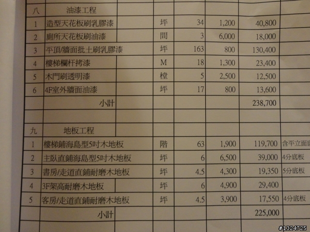裝潢報價單出爐,請各位大大幫忙看看了!