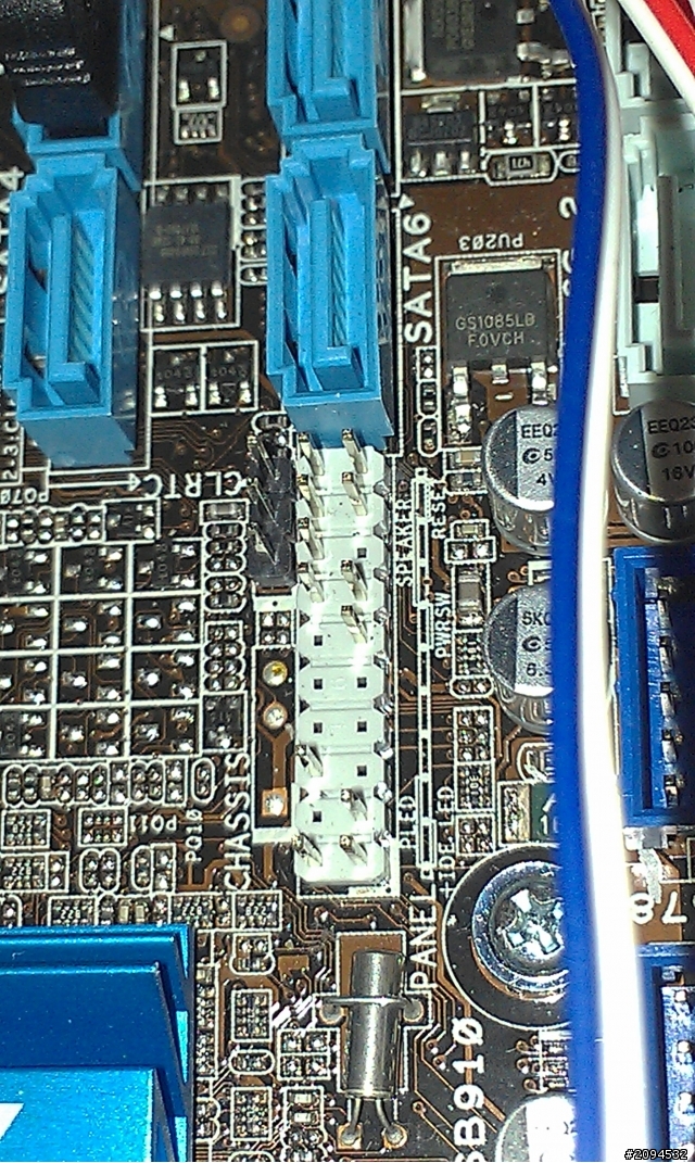 Asus套裝主機板p7h55-m連接排針問題請教