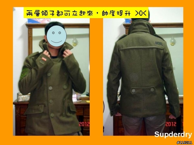 令我扼腕的Superdry Retro Vintage Pea Lite Jacket 羊毛大衣 size XL 【 開箱實穿】