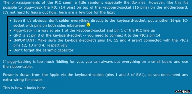 apple II keyboard轉ps2轉接頭製作方法