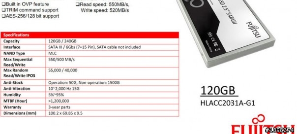 [開箱] 富士通 Fujitsu 進軍SSD之作 HLACC2031A-G1