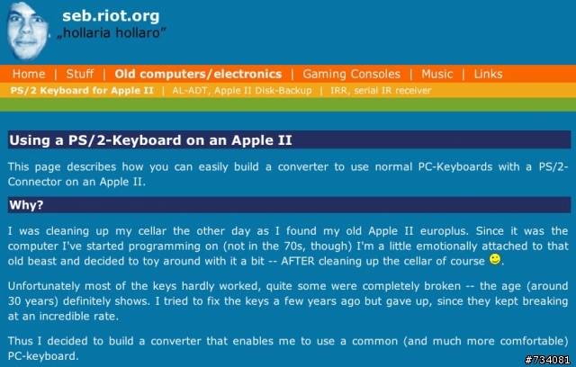 apple II keyboard轉ps2轉接頭製作方法