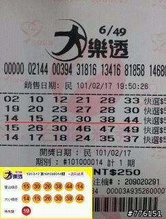 這張大樂透有中嗎!