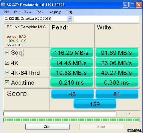 EZLINK SERAPHIM MLC 60GB 讓ASUS  W7J活起來了~~