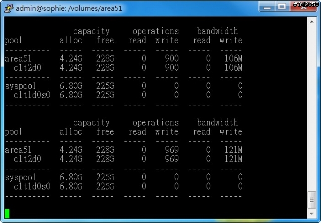 網路傳輸測試  測試五：ZFS 二回戰