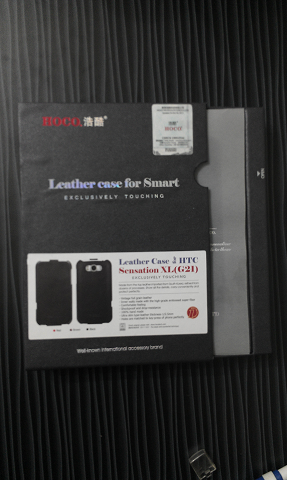 [開箱]HOCO真皮下掀皮套  HTC Sensation XL (G21)