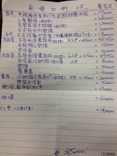 請幫忙看估價單是否合理