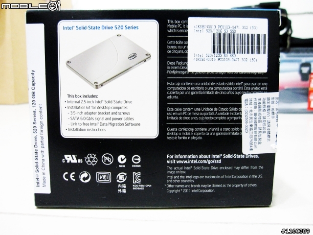 [遲來的開箱]補充SATA3線 + 創見-PDC3 (USB3.0+SATA-III擴充卡) + Intel SSD 520 120GB