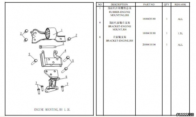 MR 系列引擎吉利原廠料號說明書(1.3 1.5 1.6)