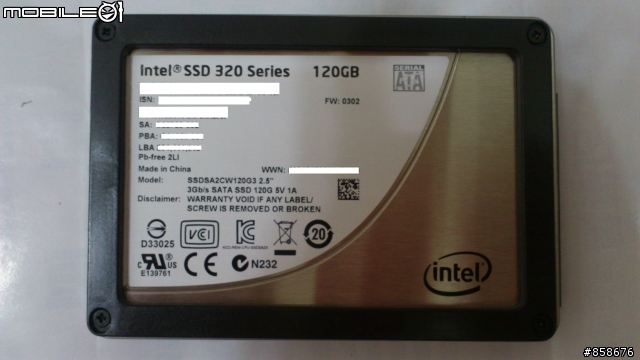 [ 開箱 ] Intel 320 120GB SSD