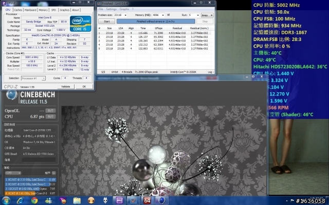 盒裝 INTEL I5 2550K 超頻 測試