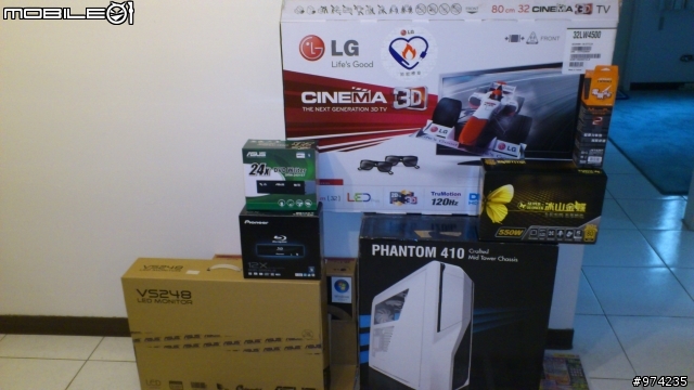 (開箱)  LG-32   LW4500  32吋  +   VS248H  24吋   +   NZXT 410 小幻影 +  節能省電